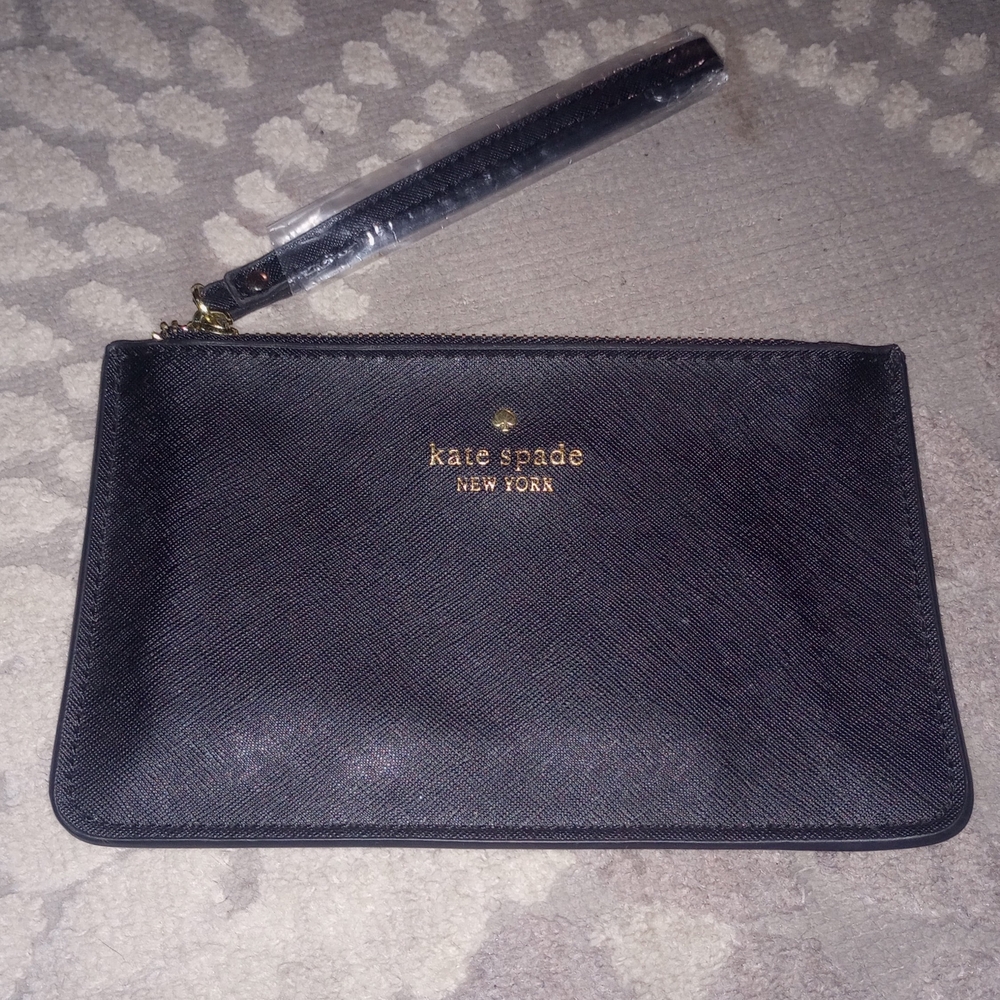 Kate Spade Black Clutch with Gold Accents